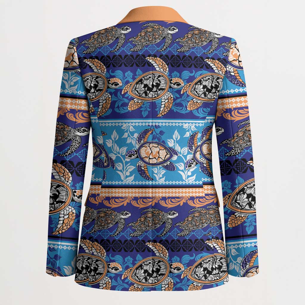 Hawaii Turtles Pattern Special Blue Blazer LT01 - Polynesian Pride