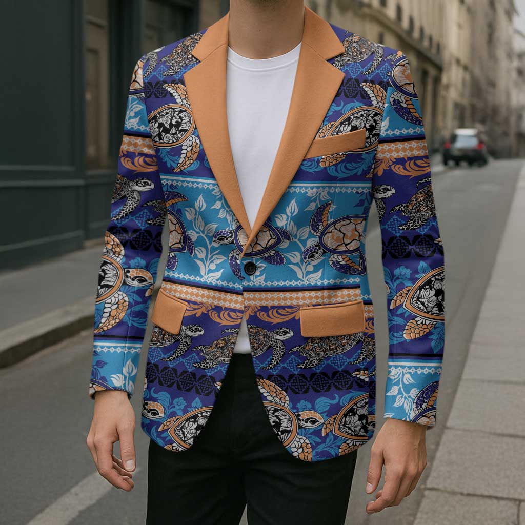 Hawaii Turtles Pattern Special Blue Blazer LT01 - Polynesian Pride