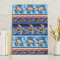 Hawaii Turtles Pattern Special Blue Canvas Wall Art - Polynesian Pride