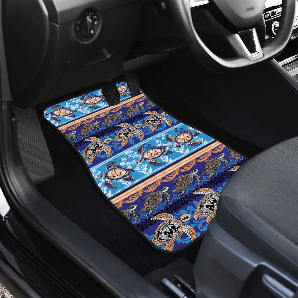 Hawaii Turtles Pattern Special Blue Car Mats - Polynesian Pride