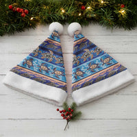 Hawaii Turtles Pattern Special Blue Christmas Santa Hat - Polynesian Pride