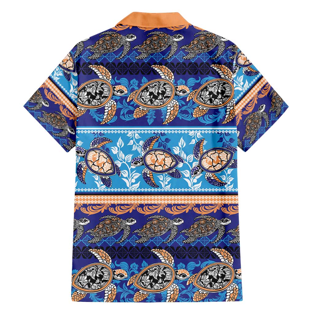 Hawaii Turtles Pattern Special Blue Family Matching Long Sleeve Bodycon Dress and Hawaiian Shirt - Polynesian Pride