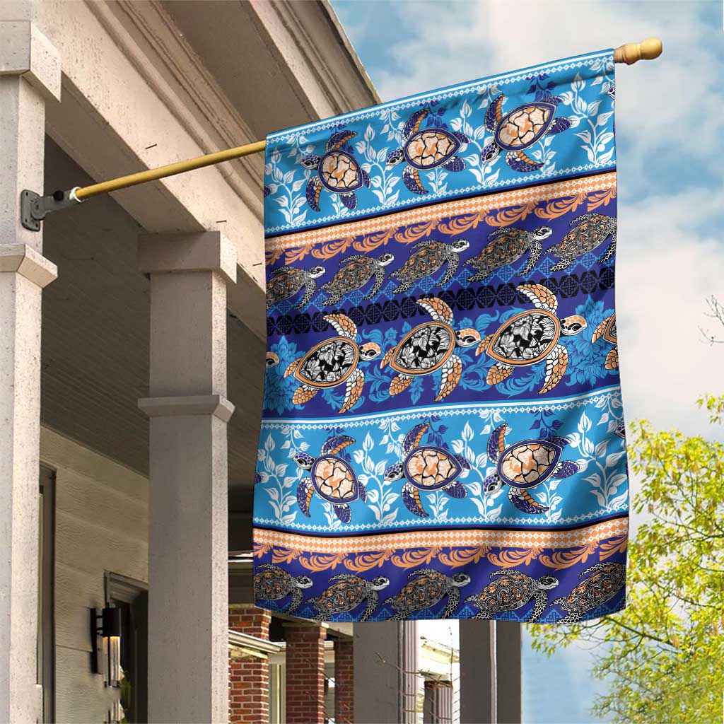 Hawaii Turtles Pattern Special Blue Garden Flag - Polynesian Pride