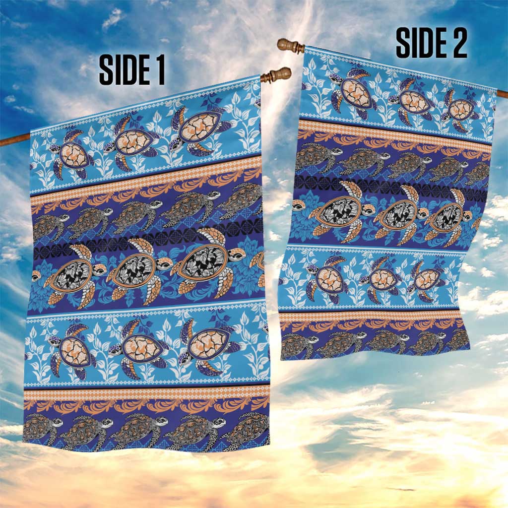 Hawaii Turtles Pattern Special Blue Garden Flag - Polynesian Pride