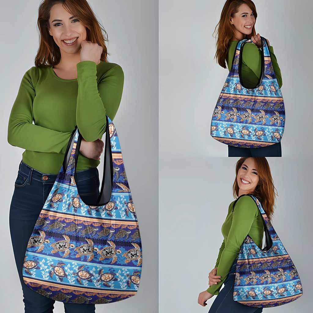 Hawaii Turtles Pattern Special Blue Grocery Bag LT01 - Polynesian Pride