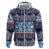 Hawaii Turtles Pattern Special Blue Hoodie - Polynesian Pride