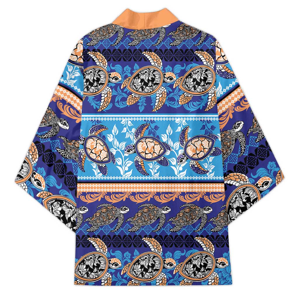 Hawaii Turtles Pattern Special Blue Kimono LT01 - Polynesian Pride