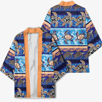 Hawaii Turtles Pattern Special Blue Kimono LT01 - Polynesian Pride