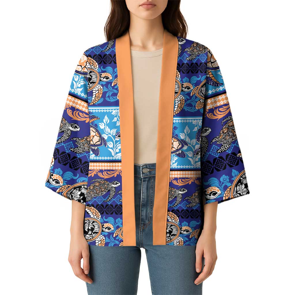 Hawaii Turtles Pattern Special Blue Kimono LT01 - Polynesian Pride