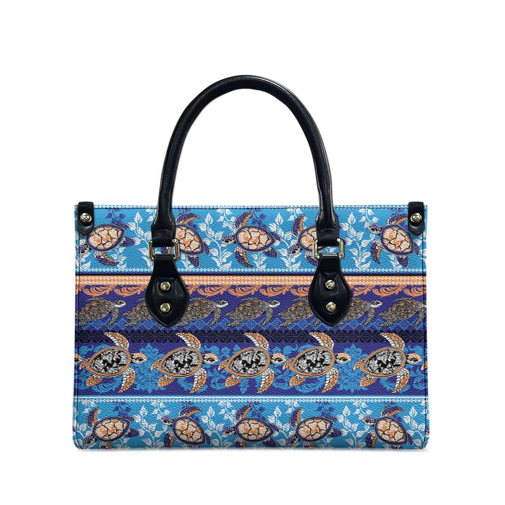 Hawaii Turtles Pattern Special Blue Leather Bag - Polynesian Pride