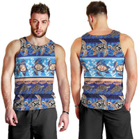Hawaii Turtles Pattern Special Blue Men Tank Top - Polynesian Pride