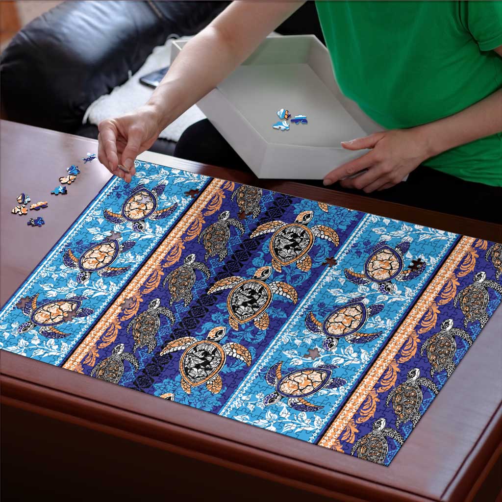 Hawaii Turtles Pattern Special Blue Puzzle LT01 - Polynesian Pride