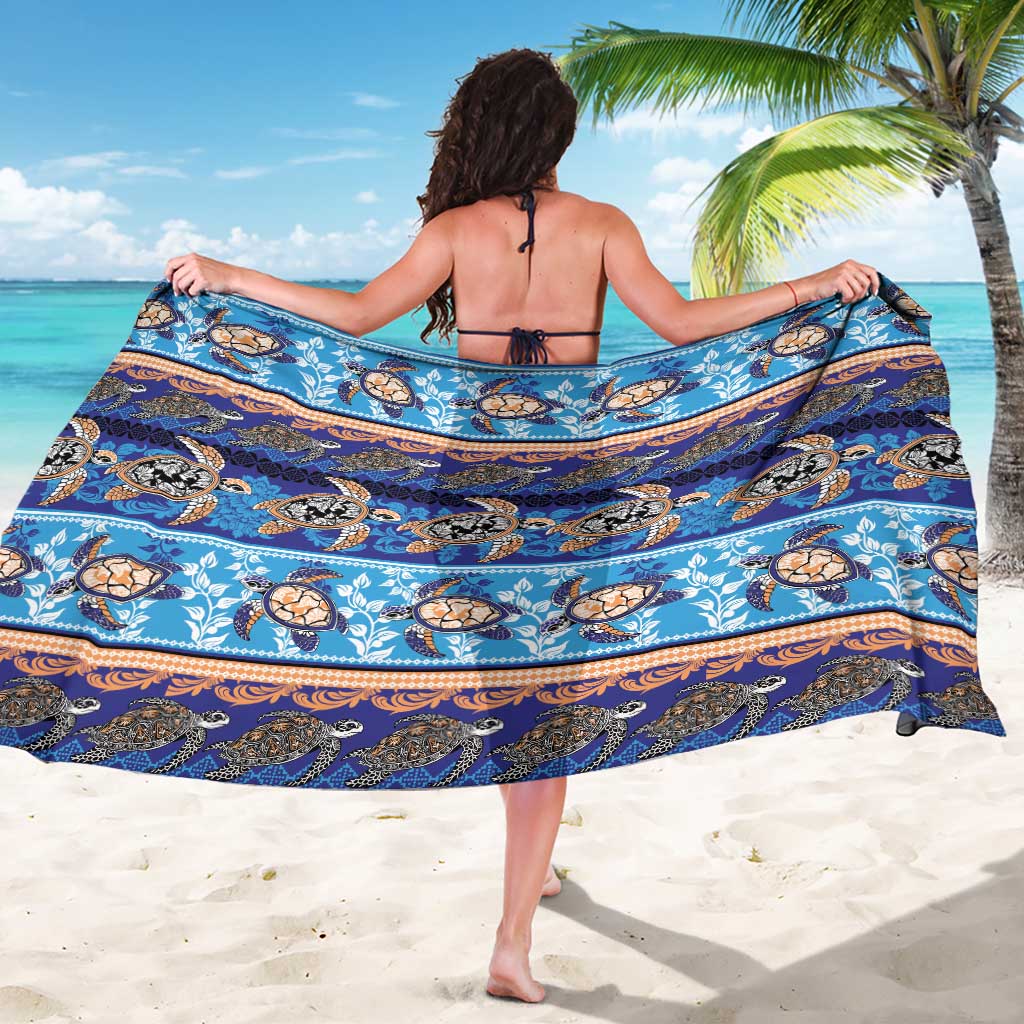 Hawaii Turtles Pattern Special Blue Sarong - Polynesian Pride