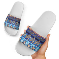 Hawaii Turtles Pattern Special Blue Slide Sandals LT01 - Polynesian Pride