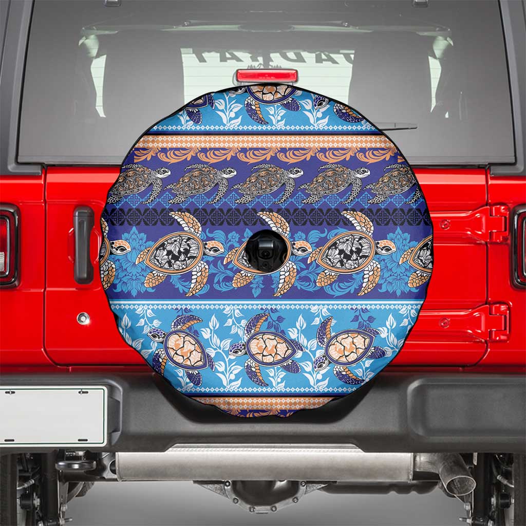 Hawaii Turtles Pattern Special Blue Spare Tire Cover - Polynesian Pride
