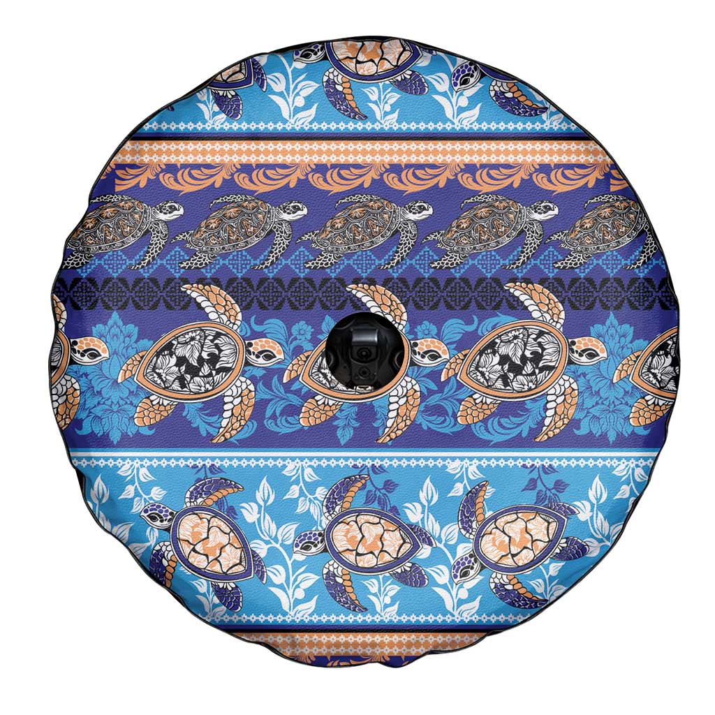Hawaii Turtles Pattern Special Blue Spare Tire Cover - Polynesian Pride