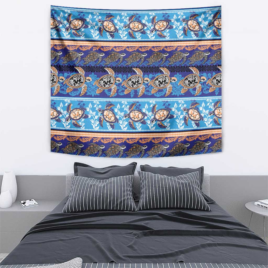 Hawaii Turtles Pattern Special Blue Tapestry LT01 - Polynesian Pride