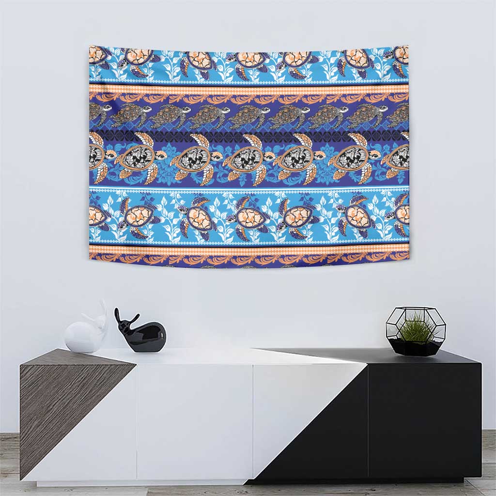 Hawaii Turtles Pattern Special Blue Tapestry LT01 - Polynesian Pride