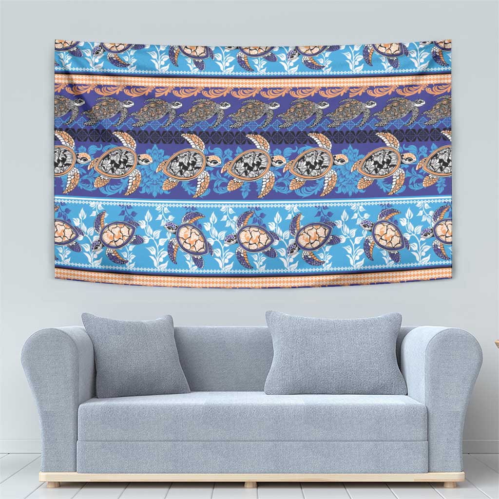 Hawaii Turtles Pattern Special Blue Tapestry LT01 - Polynesian Pride