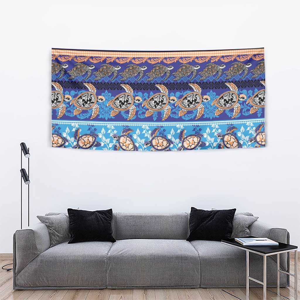 Hawaii Turtles Pattern Special Blue Tapestry LT01 - Polynesian Pride