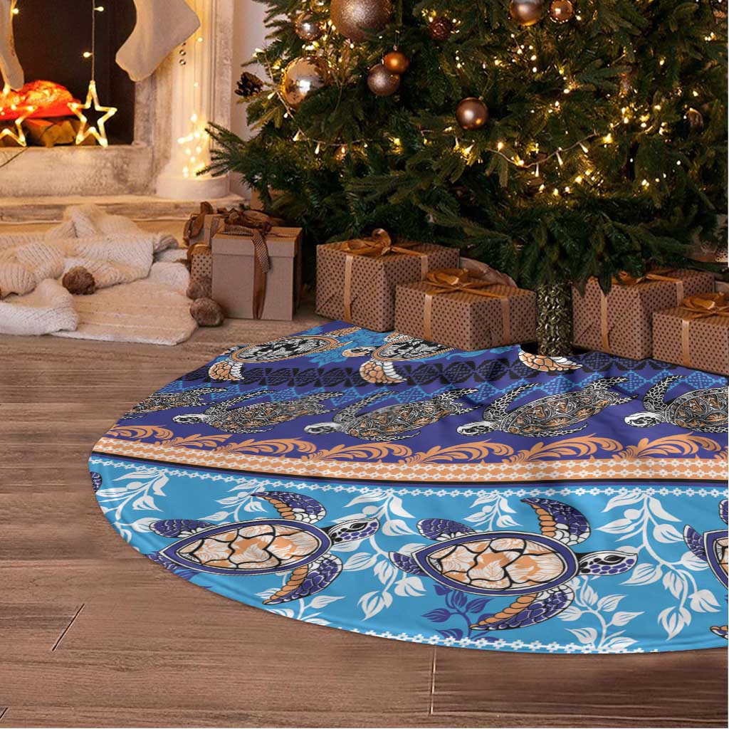 Hawaii Turtles Pattern Special Blue Tree Skirt - Polynesian Pride