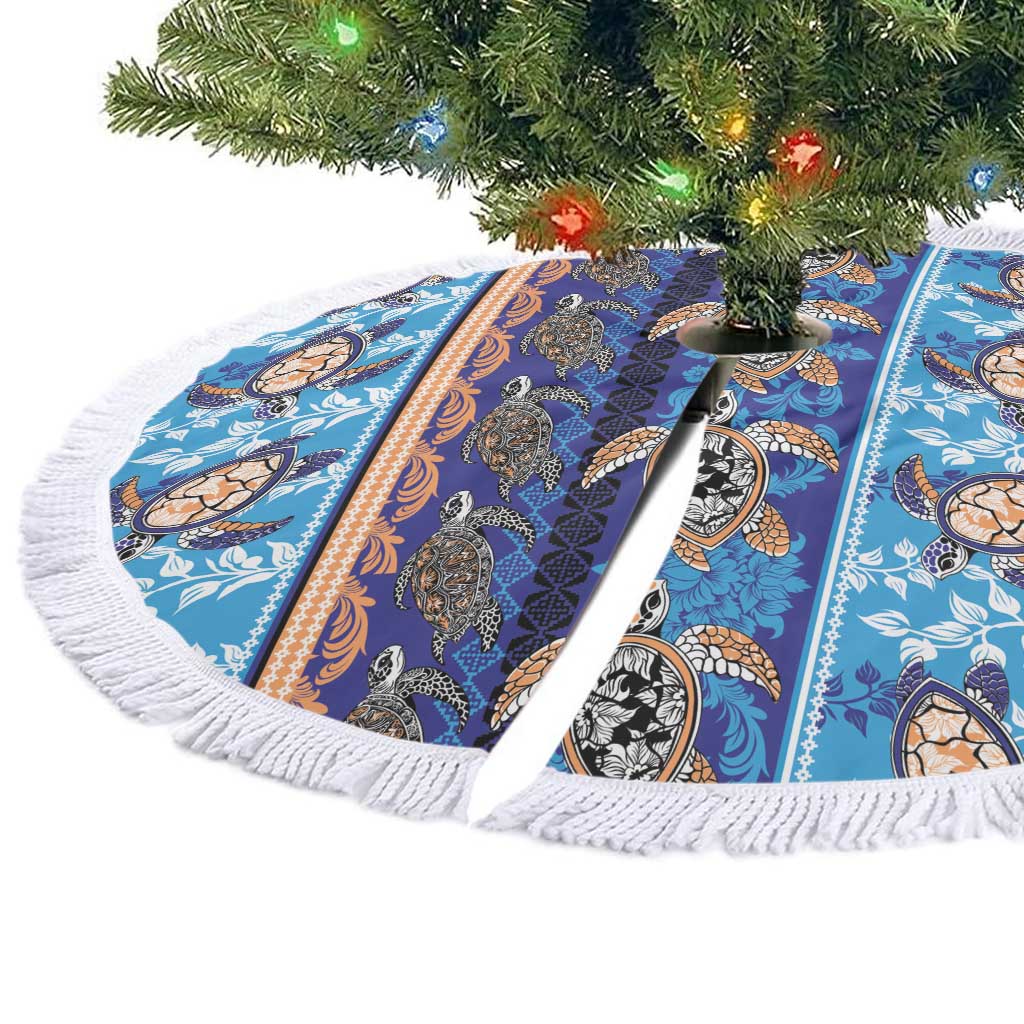 Hawaii Turtles Pattern Special Blue Tree Skirt - Polynesian Pride