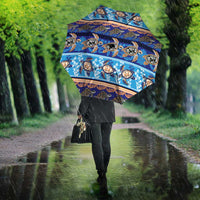 Hawaii Turtles Pattern Special Blue Umbrella - Polynesian Pride