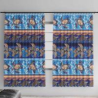 Hawaii Turtles Pattern Special Blue Window Curtain LT01 With Hooks Blue - Polynesian Pride