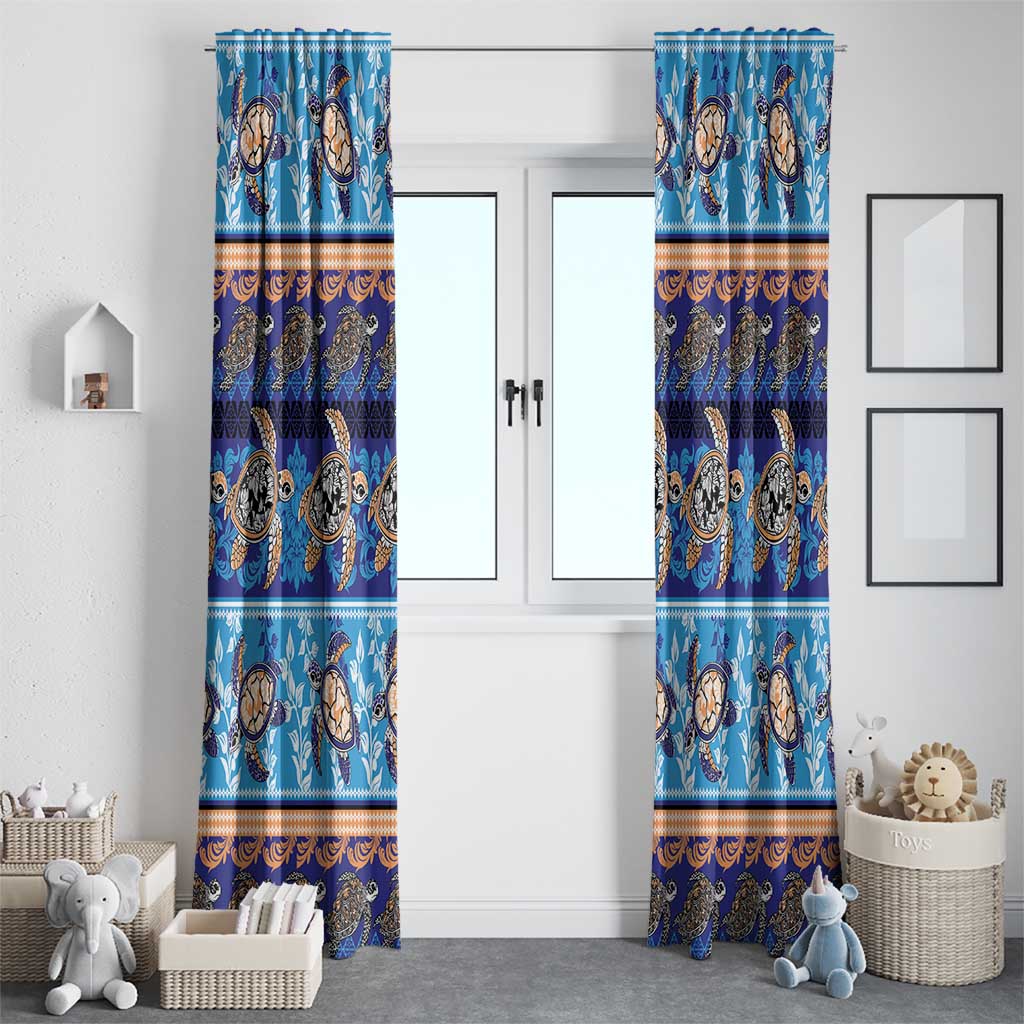 Hawaii Turtles Pattern Special Blue Window Curtain LT01 - Polynesian Pride