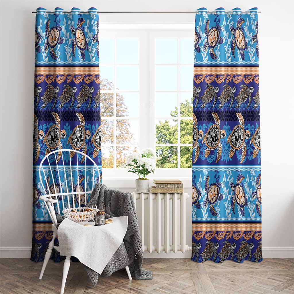 Hawaii Turtles Pattern Special Blue Window Curtain LT01 - Polynesian Pride