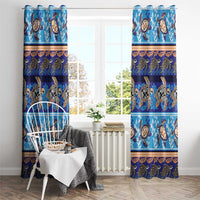 Hawaii Turtles Pattern Special Blue Window Curtain LT01 - Polynesian Pride