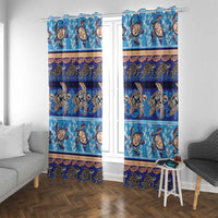 Hawaii Turtles Pattern Special Blue Window Curtain LT01 With Grommets Blue - Polynesian Pride