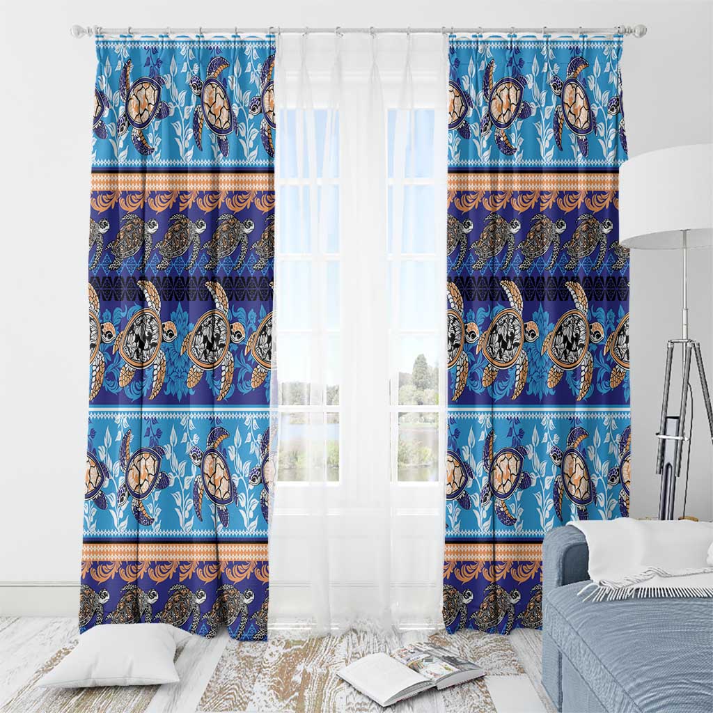 Hawaii Turtles Pattern Special Blue Window Curtain LT01 - Polynesian Pride