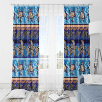 Hawaii Turtles Pattern Special Blue Window Curtain LT01 - Polynesian Pride
