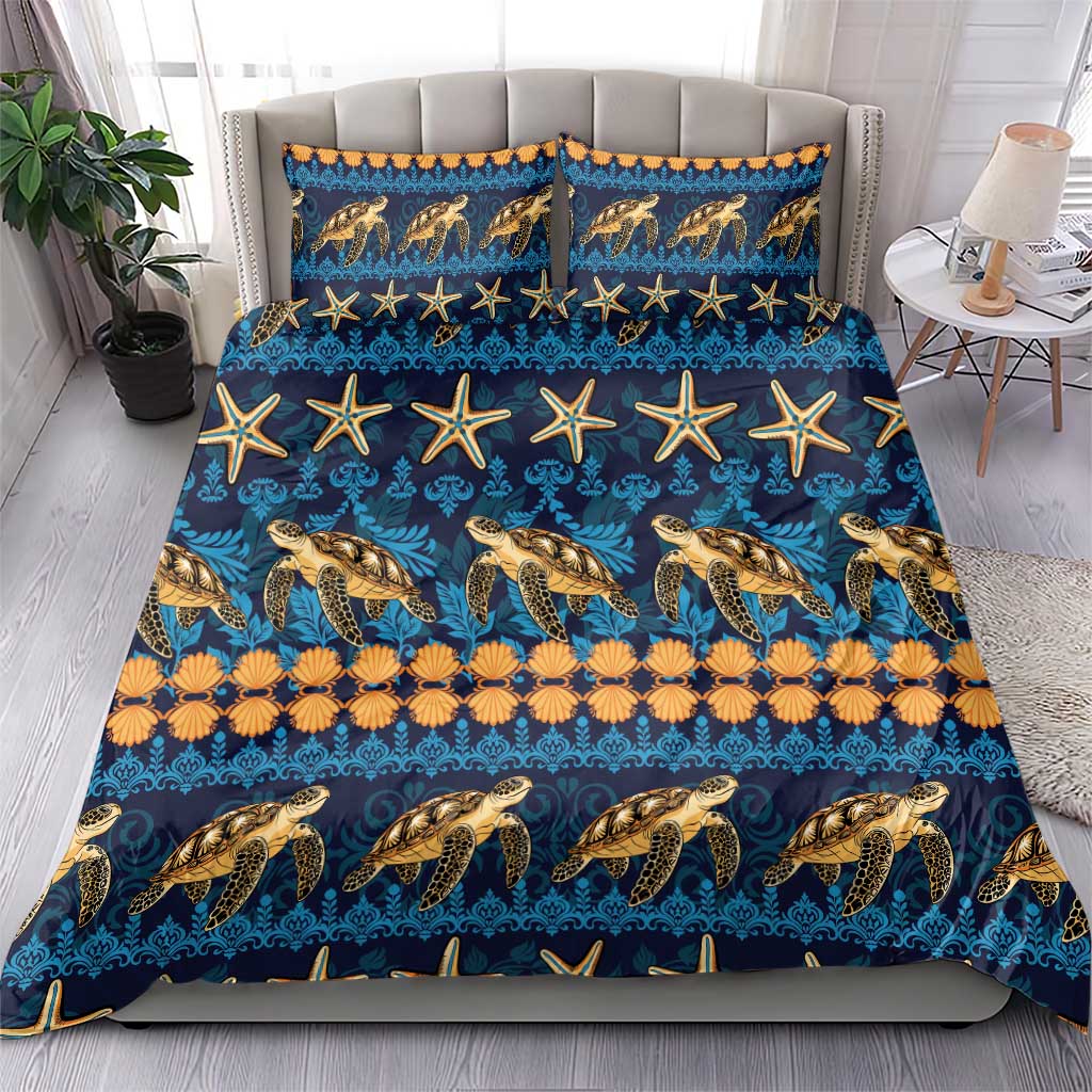 Hawaii Turtles Starfish Unique Pattern Bedding Set - Polynesian Pride