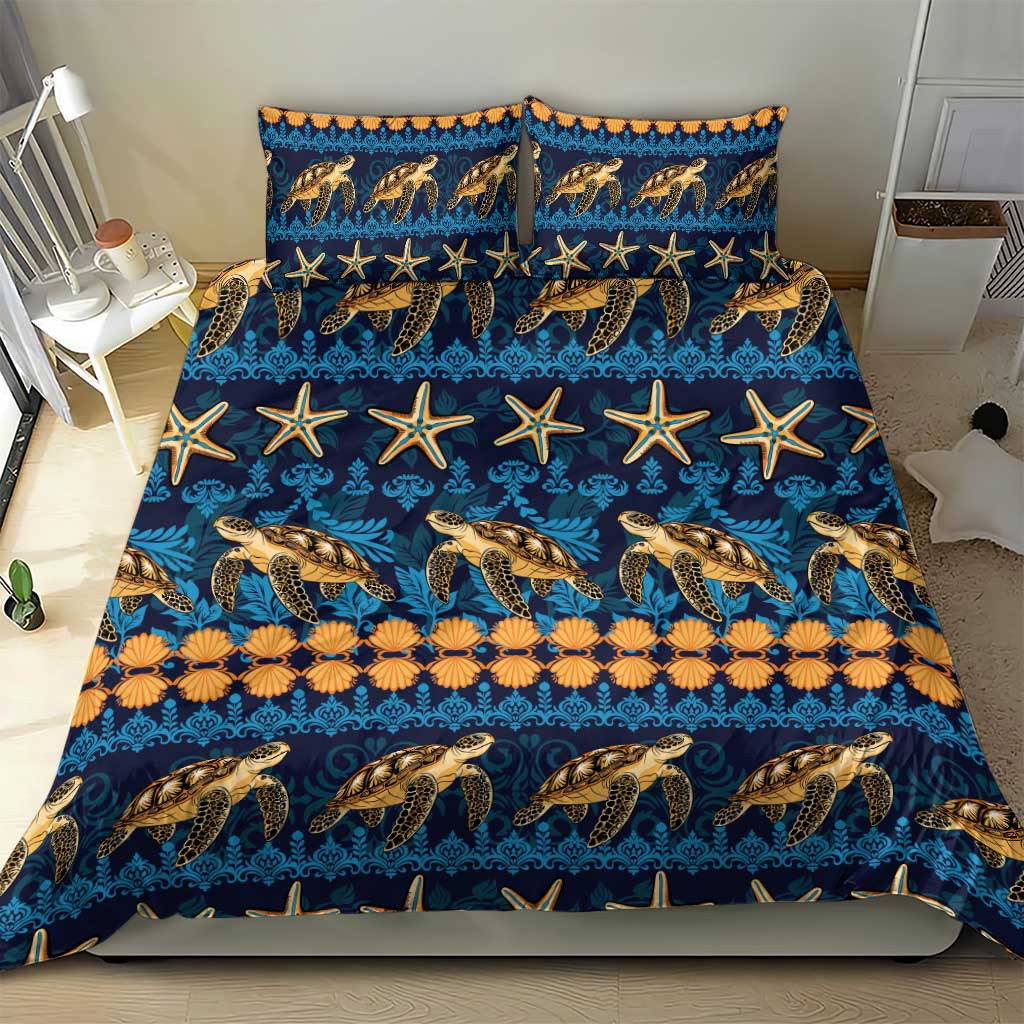 Hawaii Turtles Starfish Unique Pattern Bedding Set - Polynesian Pride