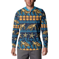 Hawaii Turtles Starfish Unique Pattern Button Sweatshirt - Polynesian Pride