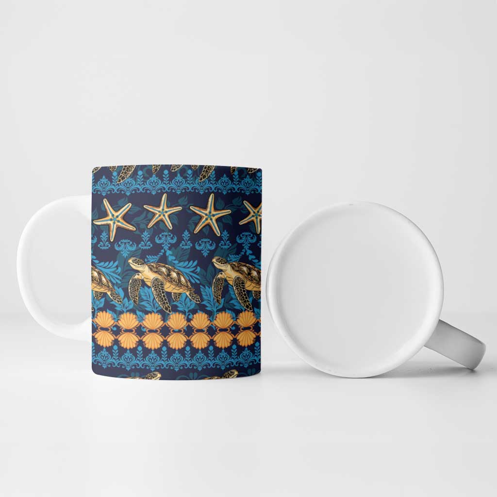 Hawaii Turtles Starfish Unique Pattern Ceramic Mug - Polynesian Pride