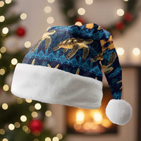 Hawaii Turtles Starfish Unique Pattern Christmas Santa Hat - Polynesian Pride