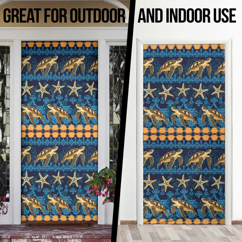 Hawaii Turtles Starfish Unique Pattern Door Cover - Polynesian Pride