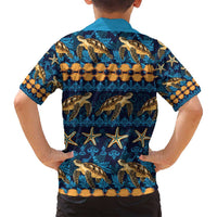Hawaii Turtles Starfish Unique Pattern Family Matching Puletasi and Hawaiian Shirt - Polynesian Pride