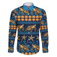 Hawaii Turtles Starfish Unique Pattern Family Matching Summer Maxi Dress and Hawaiian Shirt - Polynesian Pride