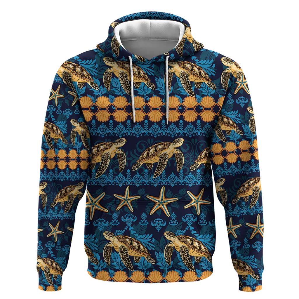 Hawaii Turtles Starfish Unique Pattern Hoodie - Polynesian Pride