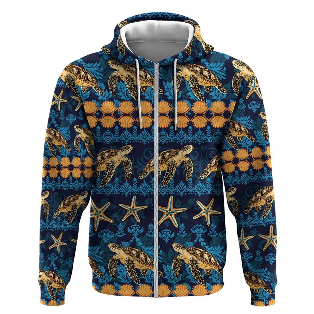 Hawaii Turtles Starfish Unique Pattern Hoodie - Polynesian Pride