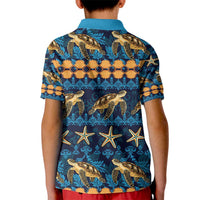 Hawaii Turtles Starfish Unique Pattern Kid Polo Shirt - Polynesian Pride