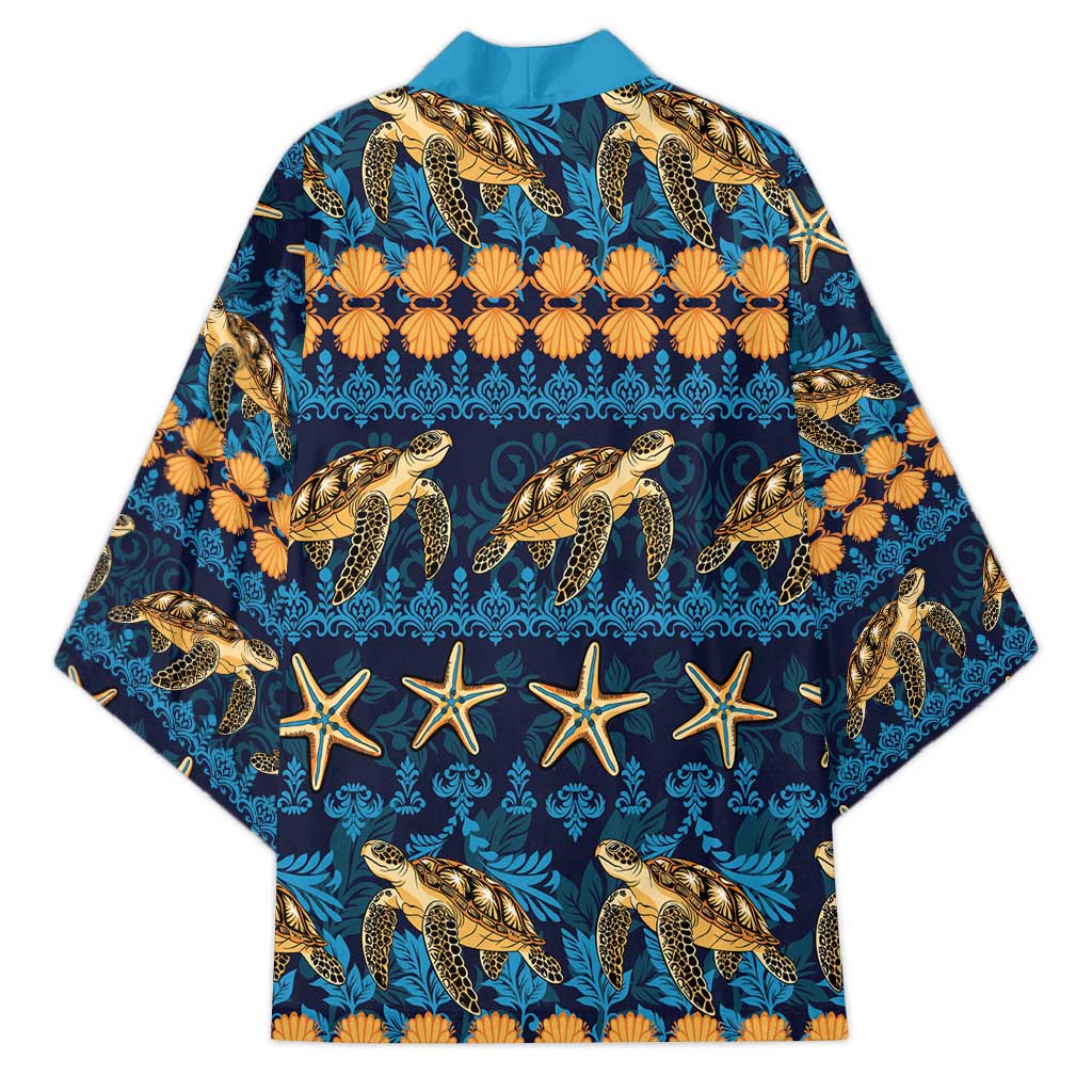 Hawaii Turtles Starfish Unique Pattern Kimono LT01 - Polynesian Pride
