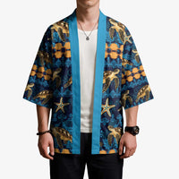 Hawaii Turtles Starfish Unique Pattern Kimono LT01 - Polynesian Pride