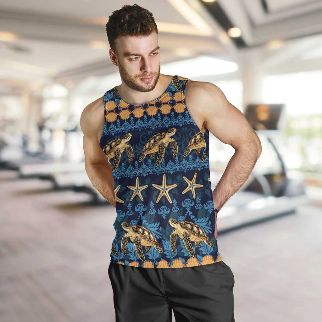 Hawaii Turtles Starfish Unique Pattern Men Tank Top - Polynesian Pride