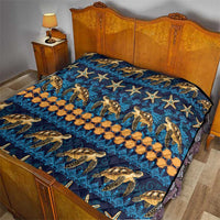 Hawaii Turtles Starfish Unique Pattern Quilt - Polynesian Pride