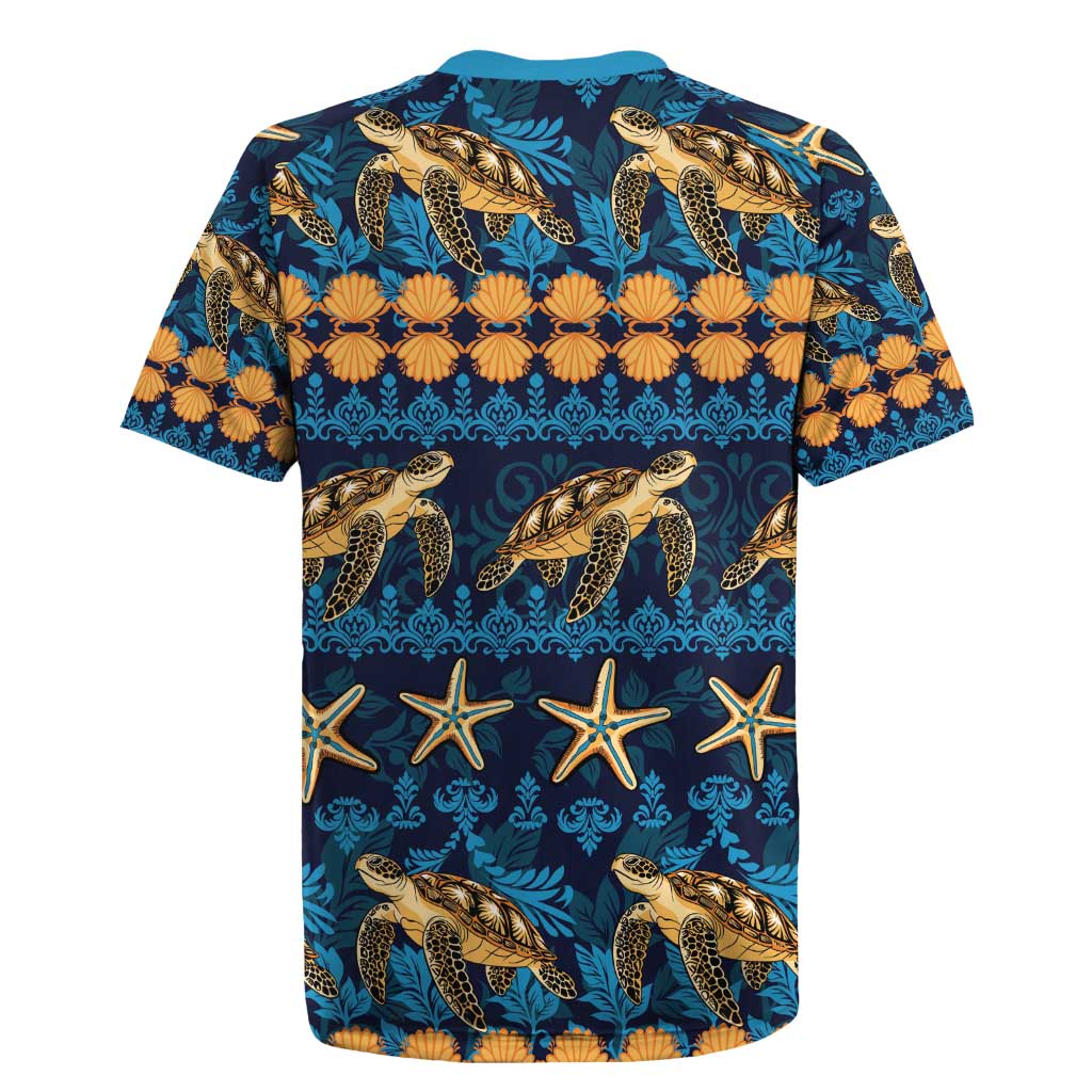 Hawaii Turtles Starfish Unique Pattern Rugby Jersey - Polynesian Pride